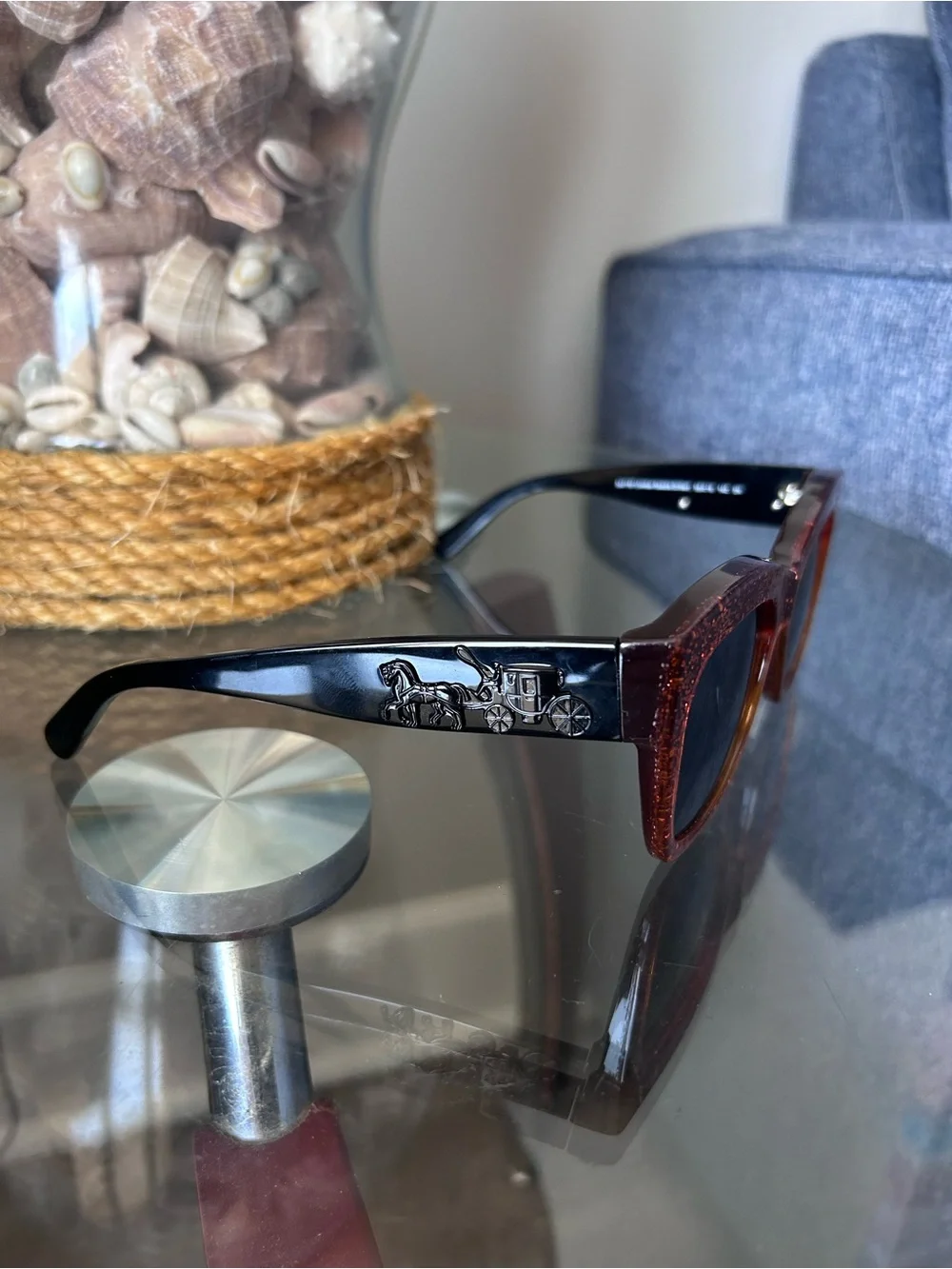 Coach Amber Saddle Glitter Sunglasses